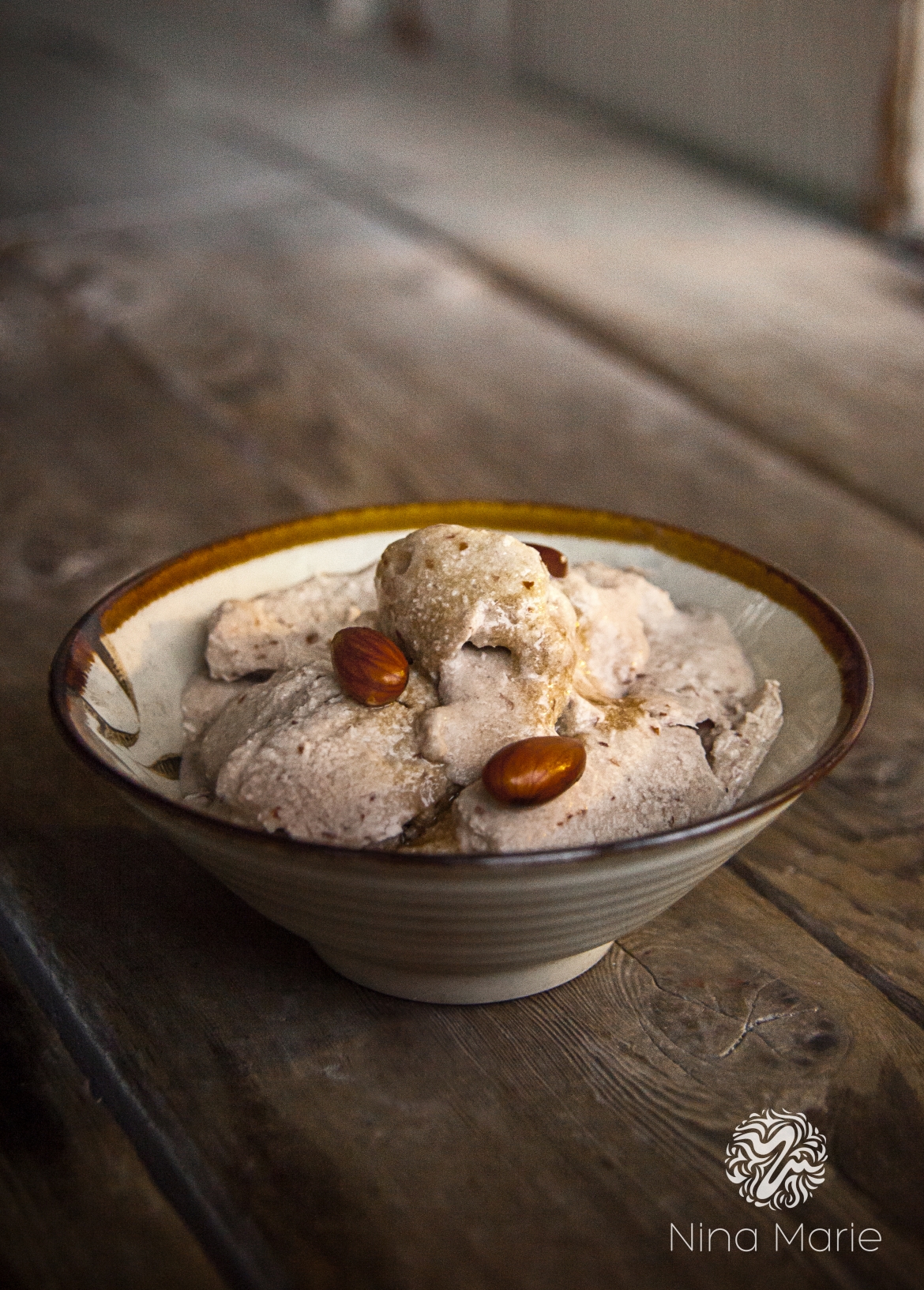 Homemade Vegan Banana Butter Almond/Pecan Ice Cream Nina's Vegan Recipes